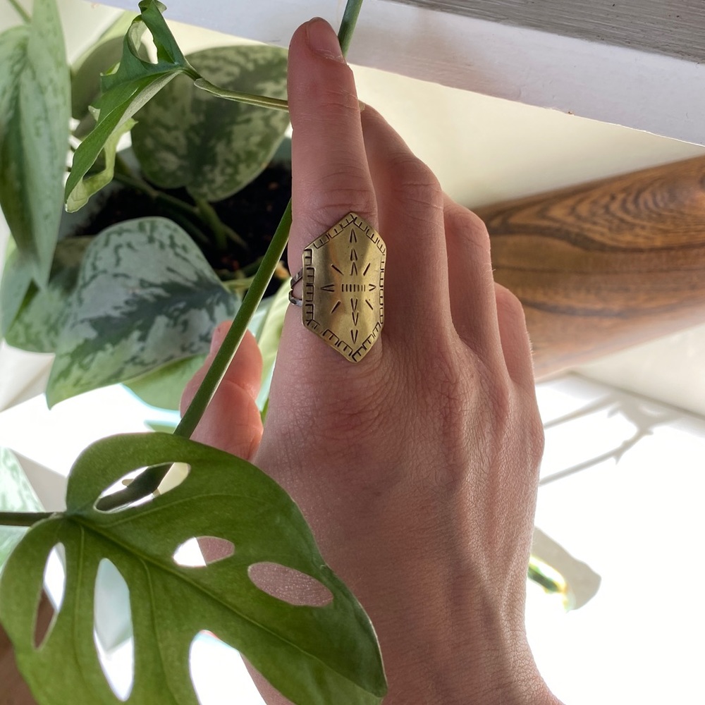 Brass Shield Ring